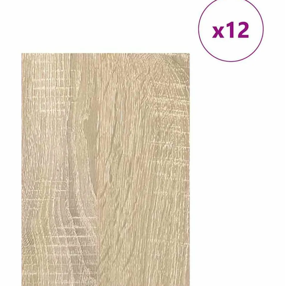 vidaXL Decorpanelen 12 pcs Sonoma Eiken 15 x 21 x 0.27 cm Bewerkt hout