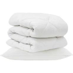 vidaXL Dekbed met kussen 2 pcs Wit Microvezel