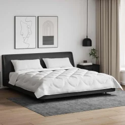 vidaXL Dekbed met kussen 3 pcs Wit Microfibre
