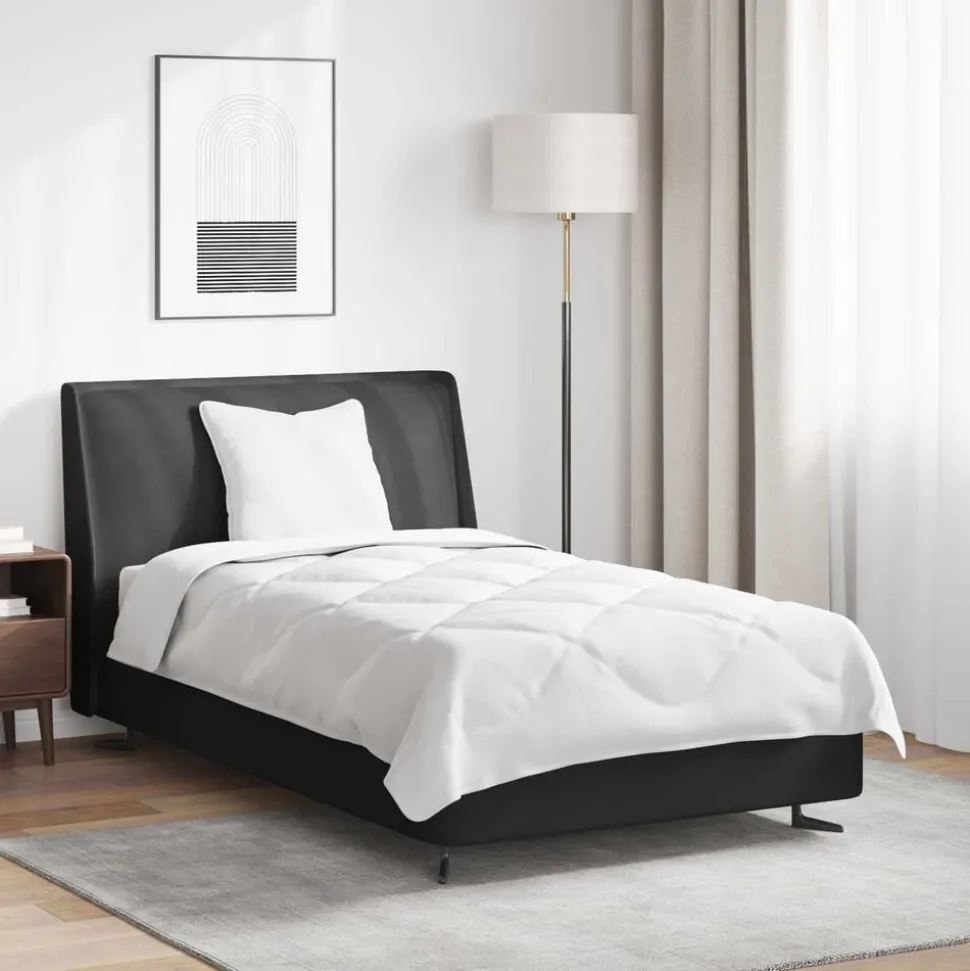 vidaXL Dekbed met kussen 2 pcs Wit Microvezel