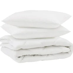 vidaXL Dekbed met kussen 3 pcs Wit Microfibre
