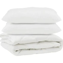 vidaXL Dekbed met kussen 3 pcs Wit Microvezel
