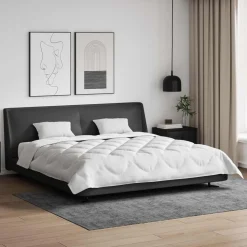 vidaXL Dekbed met kussen 3 pcs Wit Microvezel
