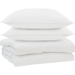 vidaXL Dekbed met kussen 3 pcs Wit Microfibre