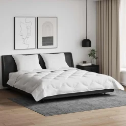 vidaXL Dekbed met kussen 3 pcs Wit Microfibre