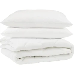 vidaXL Dekbed met kussen 3 pcs Wit Microfibre