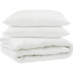 vidaXL Dekbed met kussen 3 pcs Wit Microfibre
