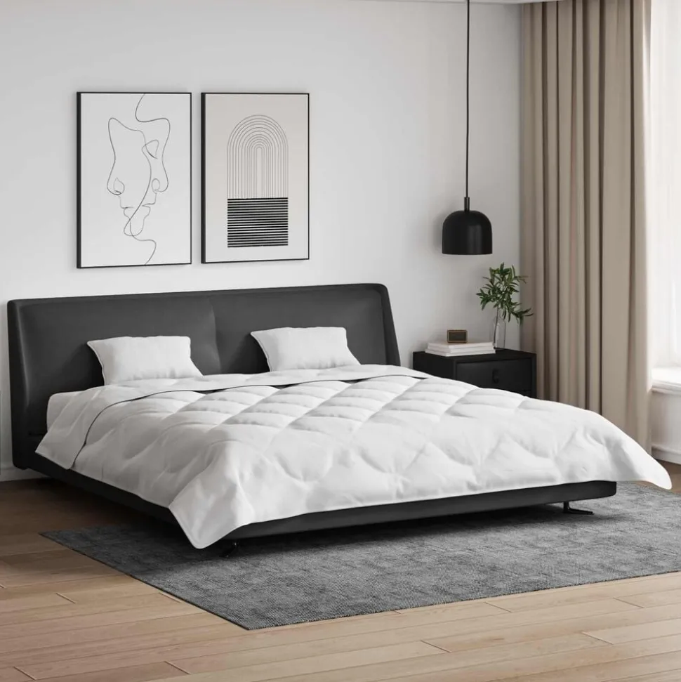 vidaXL Dekbed met kussen 3 pcs Wit Microfibre