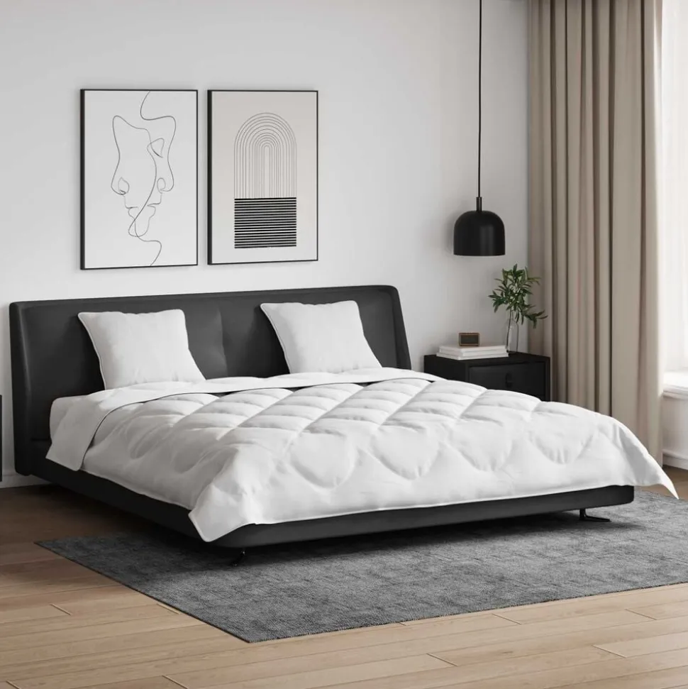 vidaXL Dekbed met kussen 3 pcs Wit Microfibre
