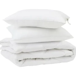 vidaXL Dekbed met kussen 3 pcs Wit Microfibre