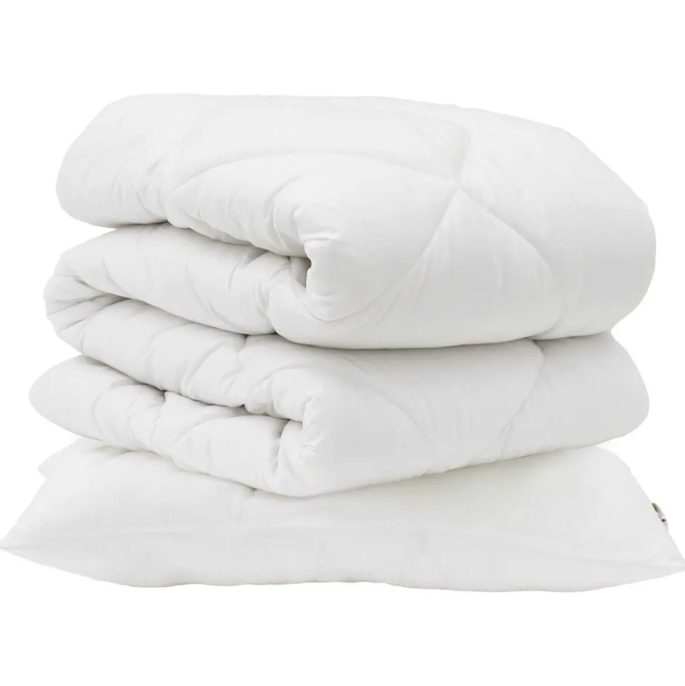 vidaXL Dekbed met kussen 2 pcs Wit Microvezel