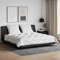 vidaXL Dekbed met kussen 3 pcs Wit Microvezel