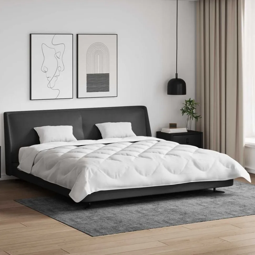 vidaXL Dekbed met kussen 3 pcs Wit Microfibre