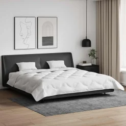 vidaXL Dekbed met kussen 3 pcs Wit Microfibre