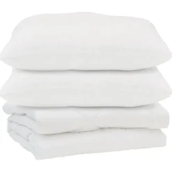 vidaXL Dekbed met kussen 3 pcs Wit Microfibre