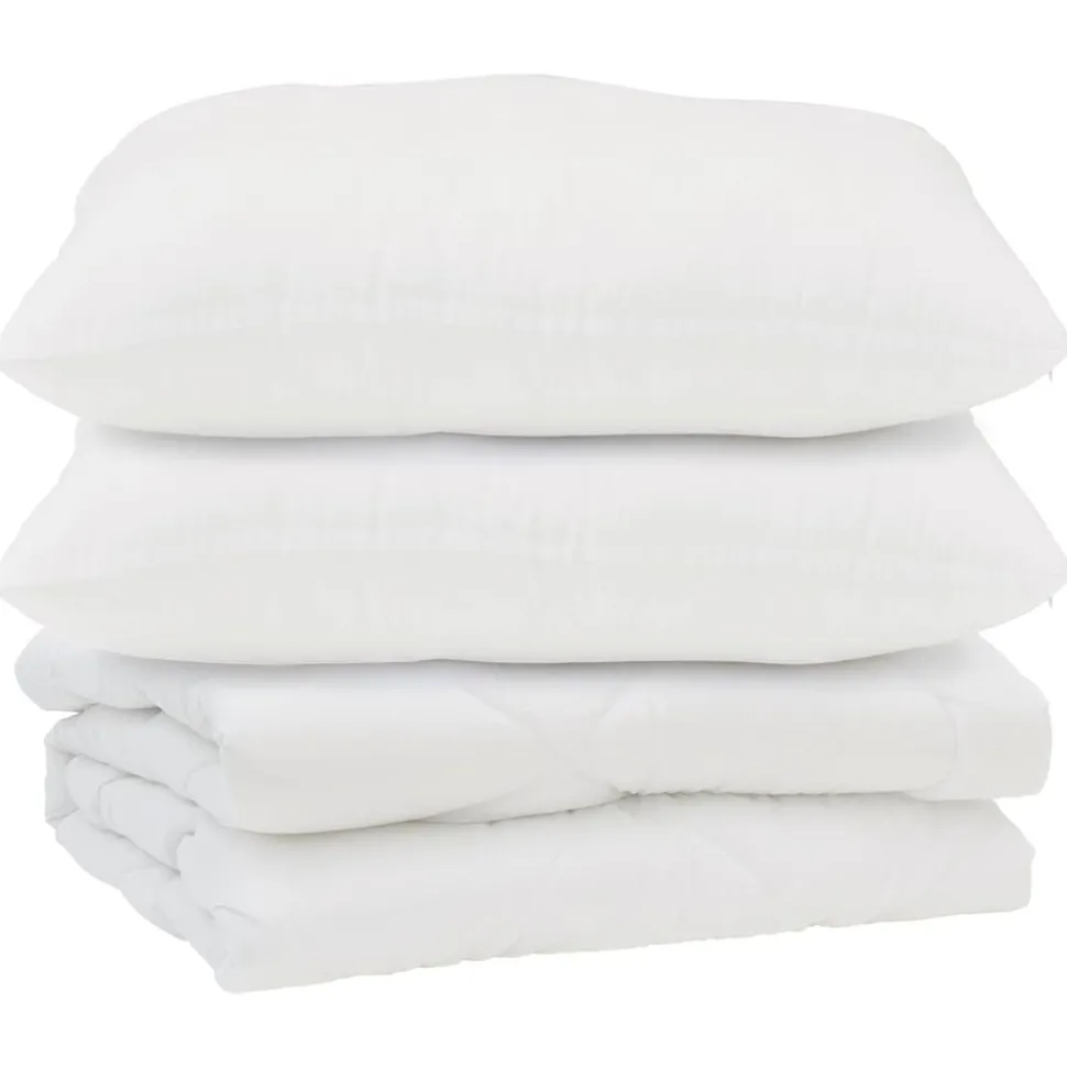 vidaXL Dekbed met kussen 3 pcs Wit Microfibre
