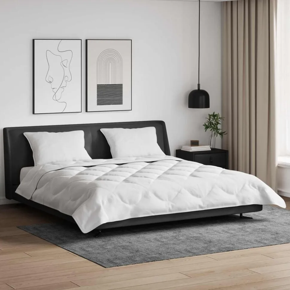 vidaXL Dekbed met kussen 3 pcs Wit Microfibre