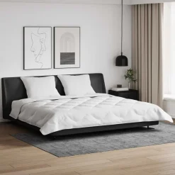 vidaXL Dekbed met Kussens 3 pcs Wit Microfiber en Dons Feather