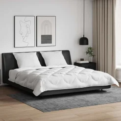 vidaXL Dekbed met Kussens met kussen 3 pcs Wit Microvezel