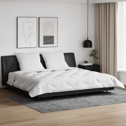 vidaXL Dekbed met Kussens 3 pcs Wit Microfiber en Dons Feather
