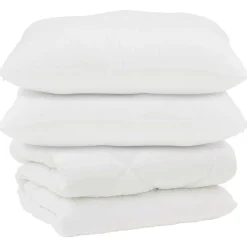 vidaXL Dekbed met Kussens 3 pcs Wit Microfiber en Dons Feather