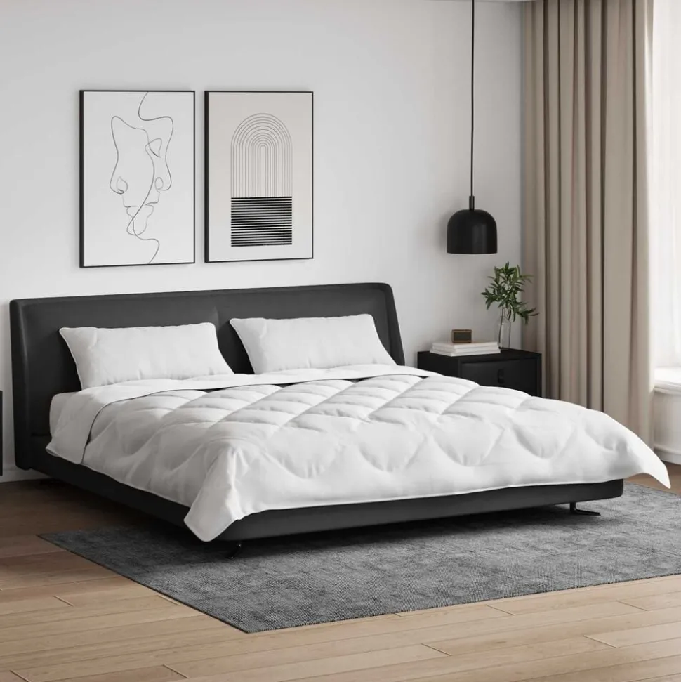 vidaXL Dekbed Set met kussen 3 pcs Wit Microfiber en Dons Feather