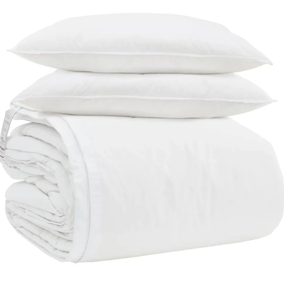 vidaXL Dekbed Set met kussen 3 pcs Wit Donsveertjes