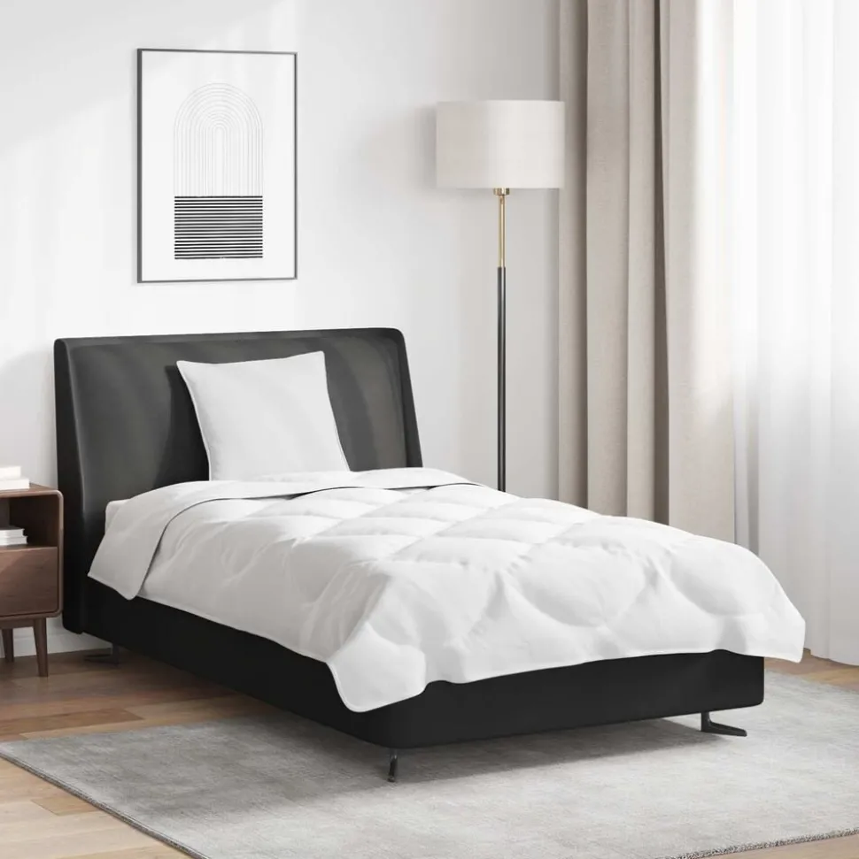 vidaXL Dekbed Set met kussen 2 pcs Wit Microfibre