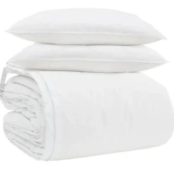 vidaXL Dekbed Set met kussen 3 pcs Wit Donsveertjes