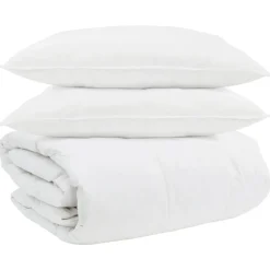 vidaXL Dekbed Set met kussen 3 pcs Wit Donsveertjes