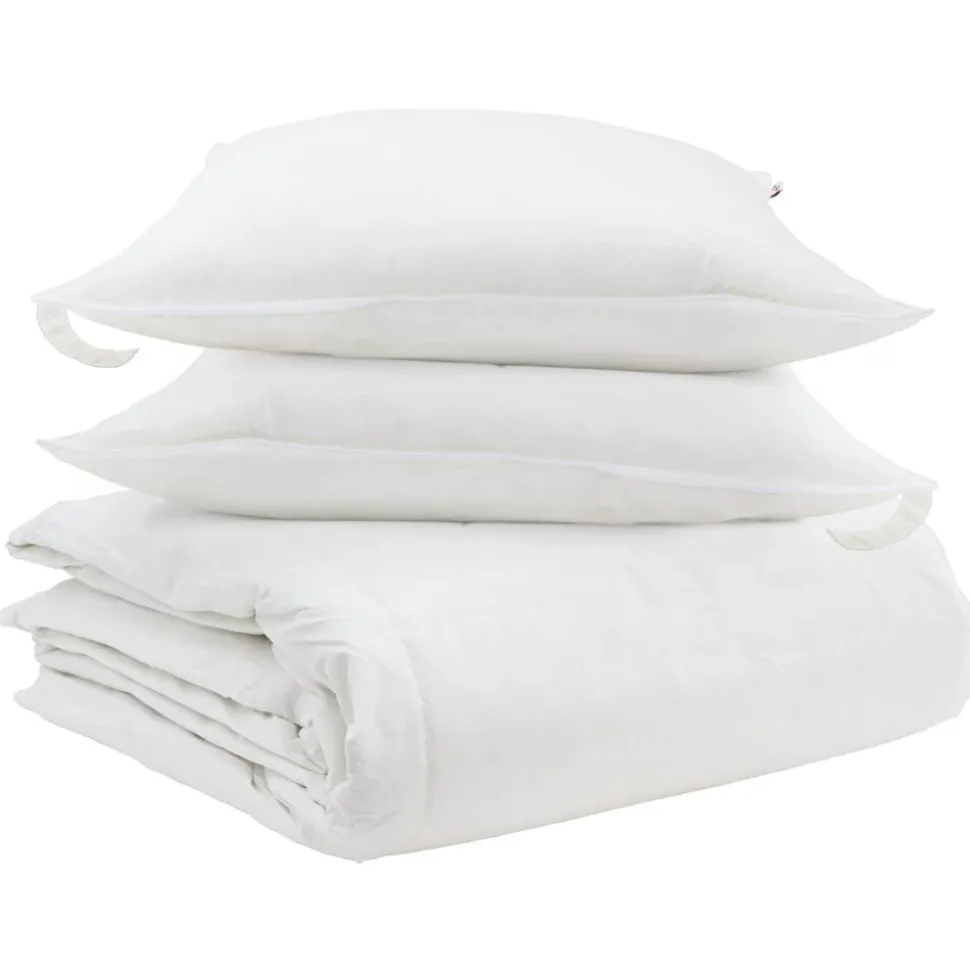 vidaXL Dekbed Set met kussen 3 pcs Wit Donsveertjes
