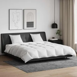 vidaXL Dekbed Set met kussen 3 pcs Wit Donsveertjes