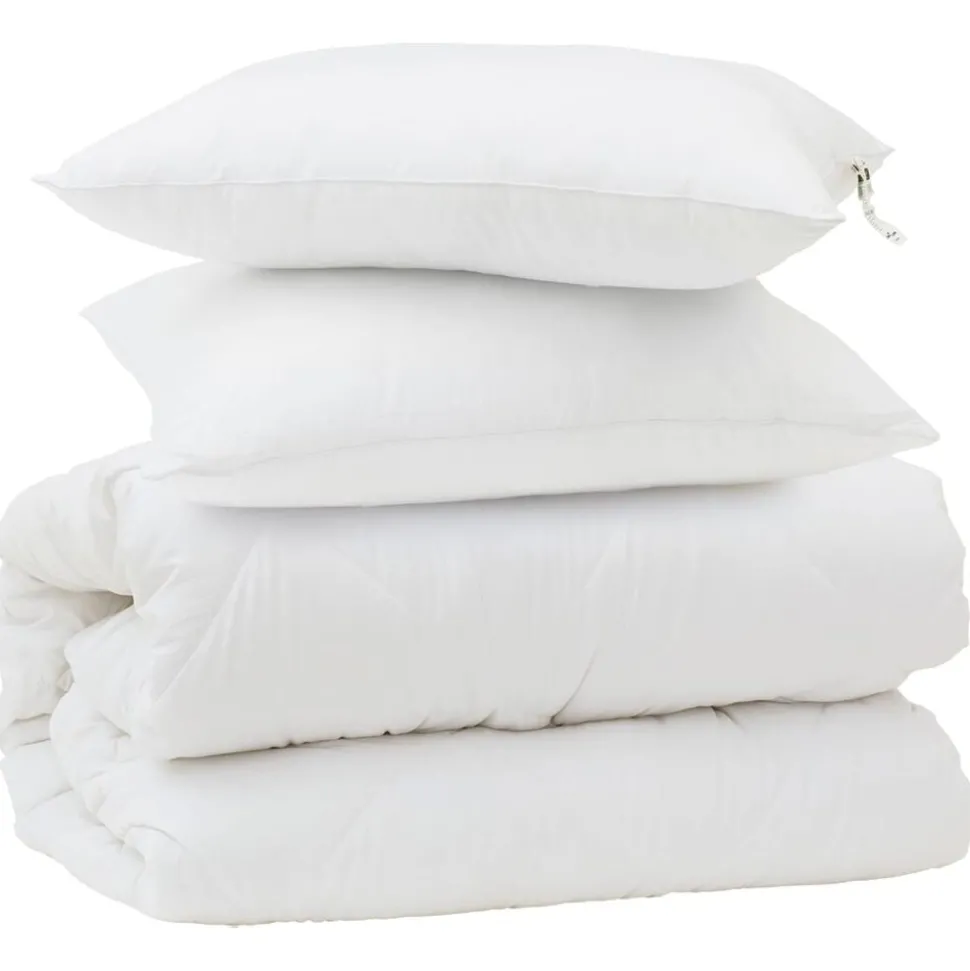 vidaXL Dekbed Set met kussen 3 pcs Wit Microfiber en Dons Feather
