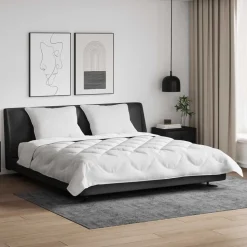 vidaXL Dekbed Set met kussen 3 pcs Wit Microfiber en Dons Feather