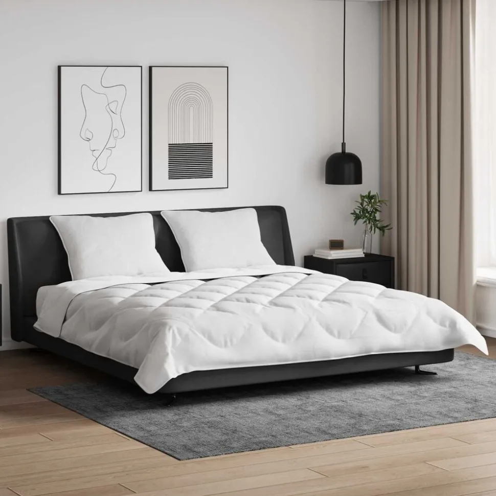 vidaXL Dekbed Set met kussen 3 pcs Wit Microfiber en Dons Feather