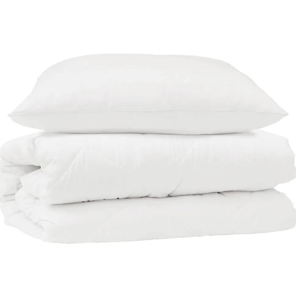vidaXL Dekbed Set met kussen 2 pcs Wit Microfibre