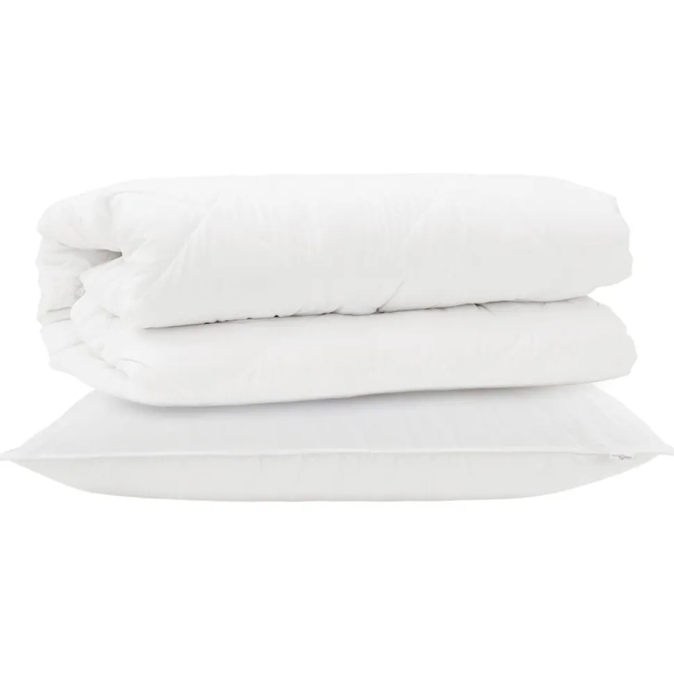 vidaXL Dekbed Set met kussen 2 pcs Wit Microfibre