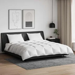 vidaXL Dekbed Set met kussen 3 pcs Wit Donsveertjes