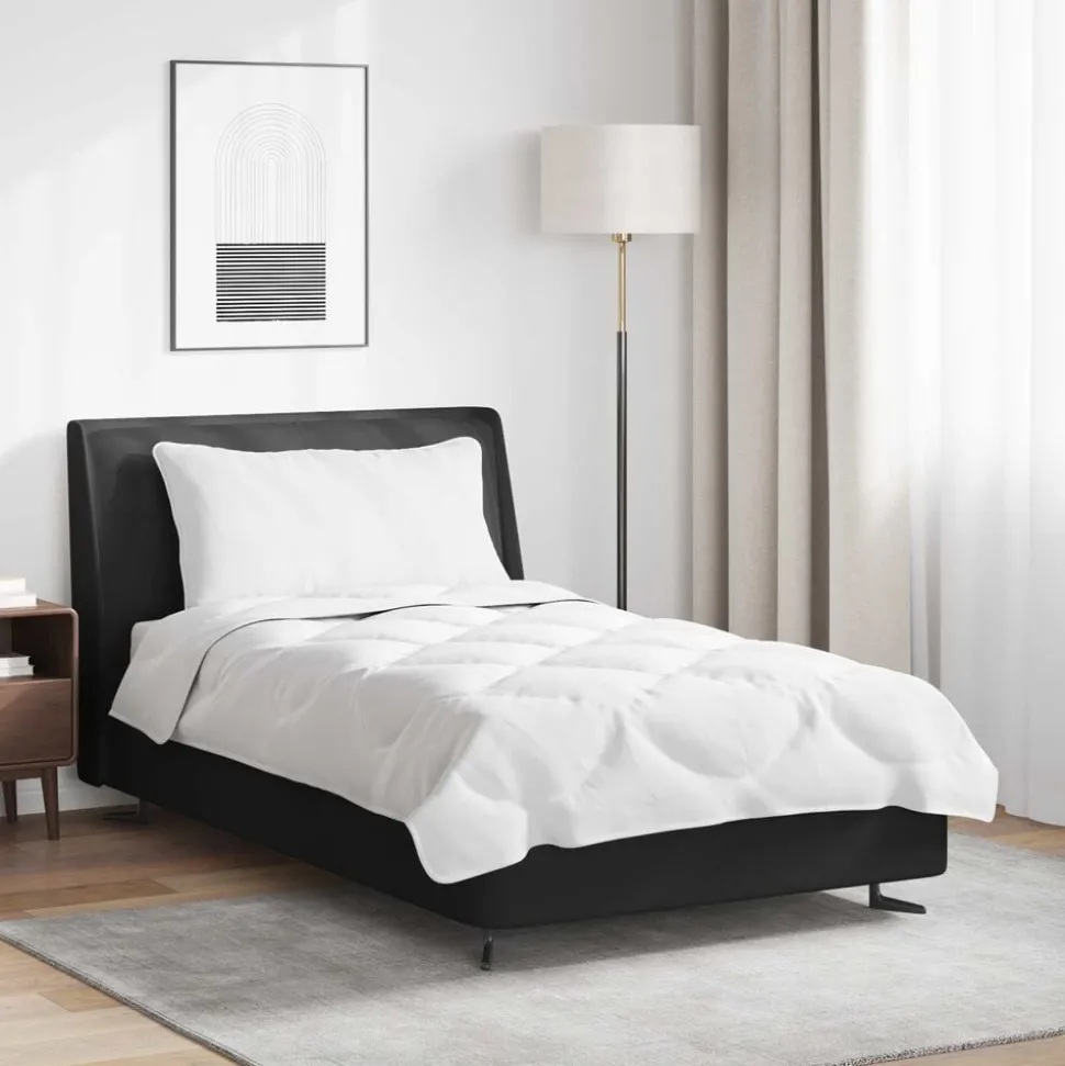 vidaXL Dekbed Set met kussen 2 pcs Wit Microfibre