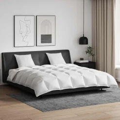 vidaXL Dekbed Set met kussen 3 pcs Wit Donsveertjes
