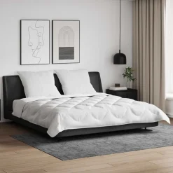 vidaXL Dekbed Set met kussen 3 pcs Wit Microfiber en Dons Feather