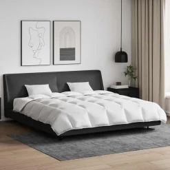 vidaXL Dekbed Set met kussen 3 pcs Wit Donsveertjes