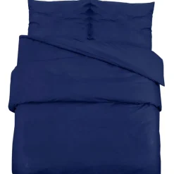 vidaXL Dekbedovertrekset 140x200 cm microvezel marineblauw