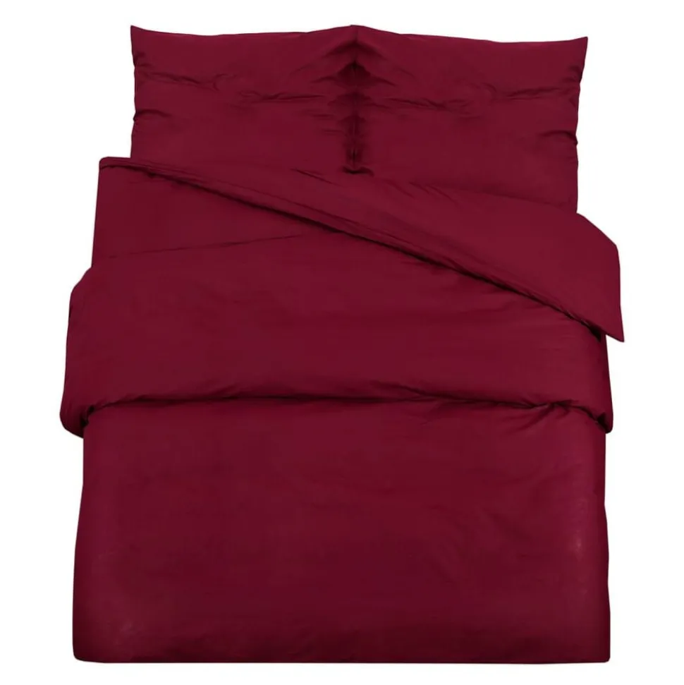 vidaXL Dekbedovertrekset lichtgewicht 200x200 cm microvezel bordeaux