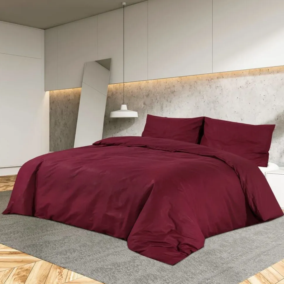 vidaXL Dekbedovertrekset lichtgewicht 200x200 cm microvezel bordeaux