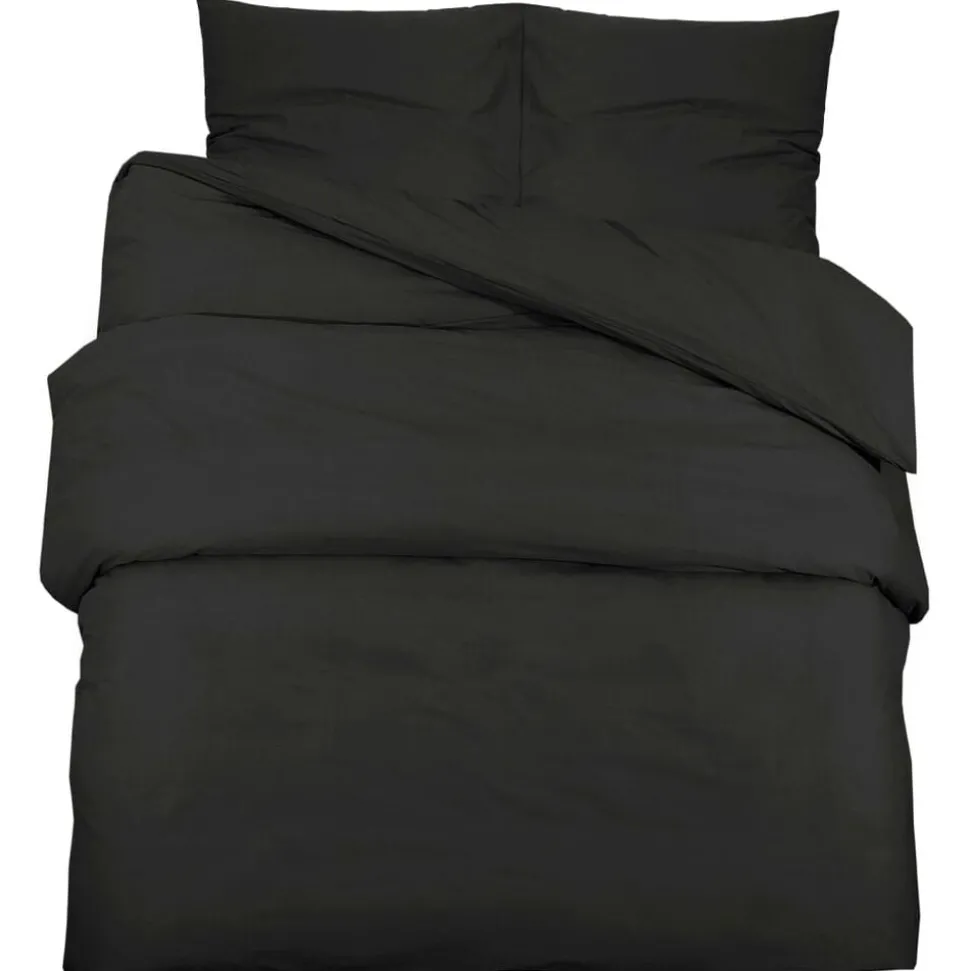 vidaXL Dekbedovertrekset lichtgewicht 140x200 cm microvezel zwart