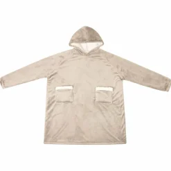 vidaXL Deken hoodie Beige M Fleece en Flanel