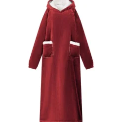 vidaXL Deken hoodie Bordeaux Rood M Fleece en Flanel