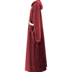 vidaXL Deken hoodie Bordeaux Rood M Fleece en Flanel