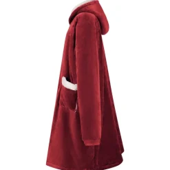 vidaXL Deken hoodie Bordeaux Rood M Fleece en Flanel